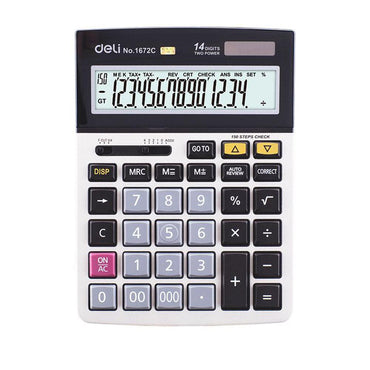 Deli Calculator 14-Digit Metal E1672C - Karout Online -Karout Online Shopping In lebanon - Karout Express Delivery 