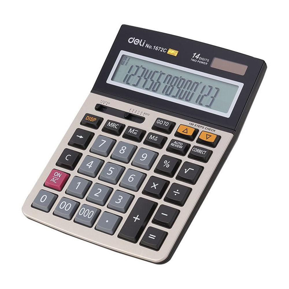 Deli Calculator 14-Digit Metal E1672C - Karout Online -Karout Online Shopping In lebanon - Karout Express Delivery 