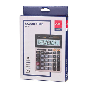 Deli Calculator 14-Digit Metal E1672C - Karout Online -Karout Online Shopping In lebanon - Karout Express Delivery 