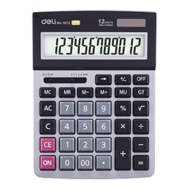 Deli Calculator 12-Digit Metal E1672 - Karout Online -Karout Online Shopping In lebanon - Karout Express Delivery 