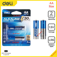 DELI AA ALKALINE BATTERY 18500 (2 PCS) LR6 1.5V - Karout Online -Karout Online Shopping In lebanon - Karout Express Delivery 