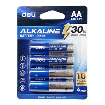 DELI AA ALKALINE BATTERY (PACK OF 4) - 18501 - Karout Online -Karout Online Shopping In lebanon - Karout Express Delivery 