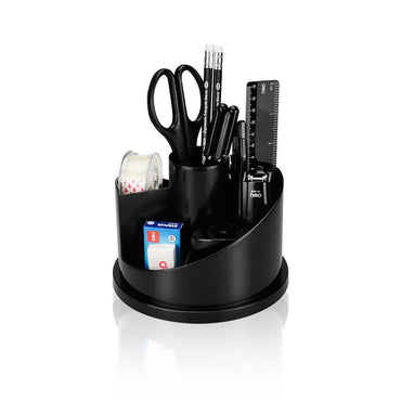 Deli 38251A Rotary Desk Organizer Set of 17 Pcs Black - Karout Online -Karout Online Shopping In lebanon - Karout Express Delivery 