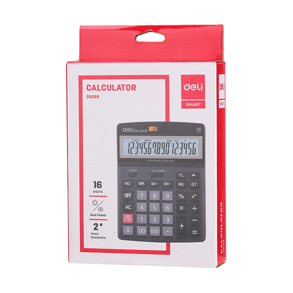 Deli E39259 Calculator 16-Digit Plastic Black - Karout Online -Karout Online Shopping In lebanon - Karout Express Delivery 
