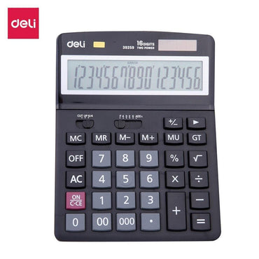 Deli E39259 Calculator 16-Digit Plastic Black - Karout Online -Karout Online Shopping In lebanon - Karout Express Delivery 