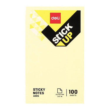 Deli EA00553 Sticky Notes 76 x 126 mm Yellow - Karout Online -Karout Online Shopping In lebanon - Karout Express Delivery 