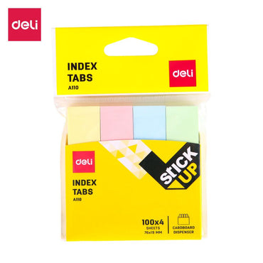 DELI A11002 PAPER INDEX TABS 76 x 19 MM 400 SHEETS 4 Colors - Karout Online -Karout Online Shopping In lebanon - Karout Express Delivery 