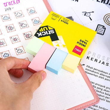 DELI A11002 PAPER INDEX TABS 76 x 19 MM 400 SHEETS 4 Colors - Karout Online -Karout Online Shopping In lebanon - Karout Express Delivery 