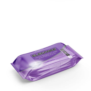 Elegance Make Up Remover Wet Wipes - Purple 72 Pcs - Karout Online -Karout Online Shopping In lebanon - Karout Express Delivery 