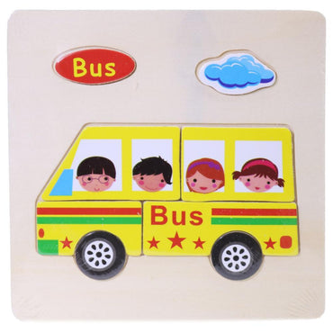 Wood Puzzle Bus Toys & Baby