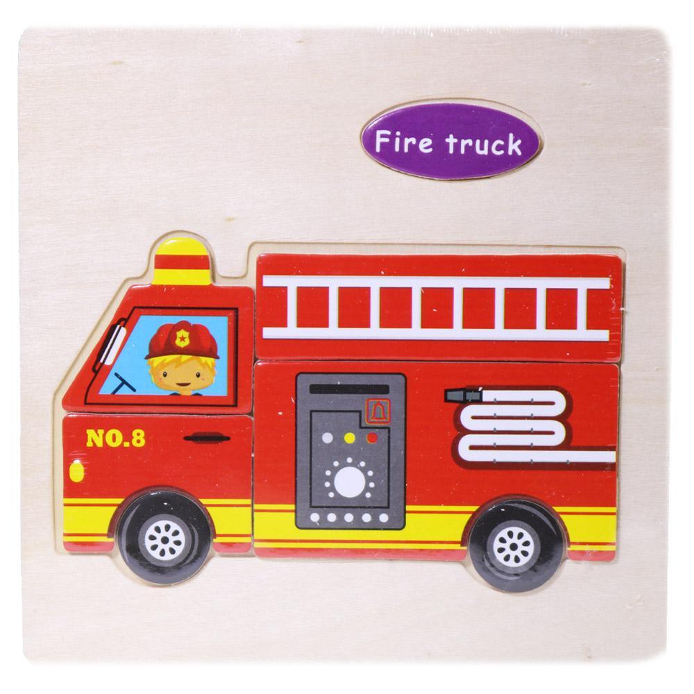 Wood Puzzle Fire Truck Toys & Baby