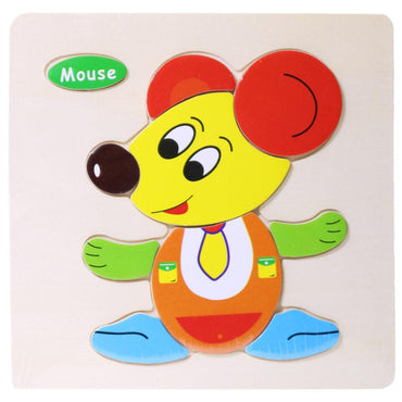 Wood Puzzle Mouse Toys & Baby
