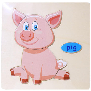 Wood Puzzle Pig Toys & Baby