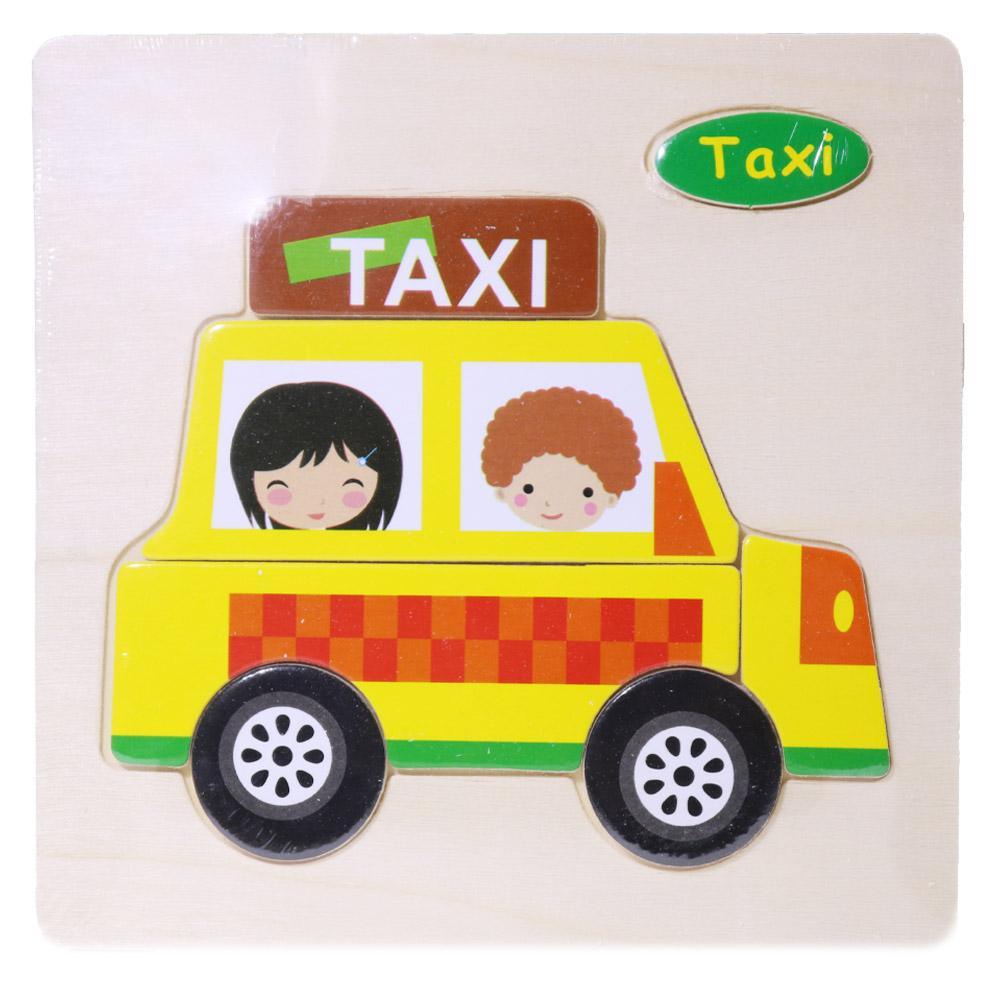 Wood Puzzle Taxi Toys & Baby