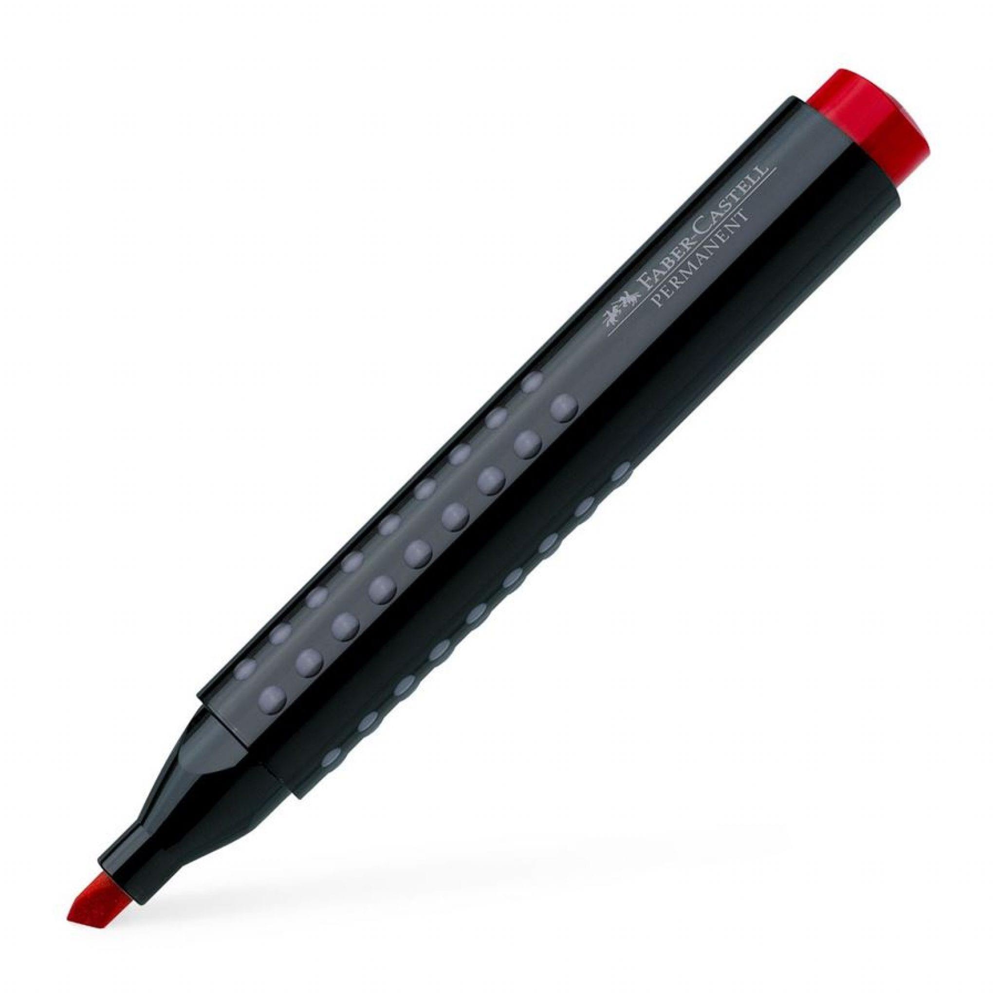 Faber Castle Permanent Marker Chesil Tip Red - Karout Online -Karout Online Shopping In lebanon - Karout Express Delivery 