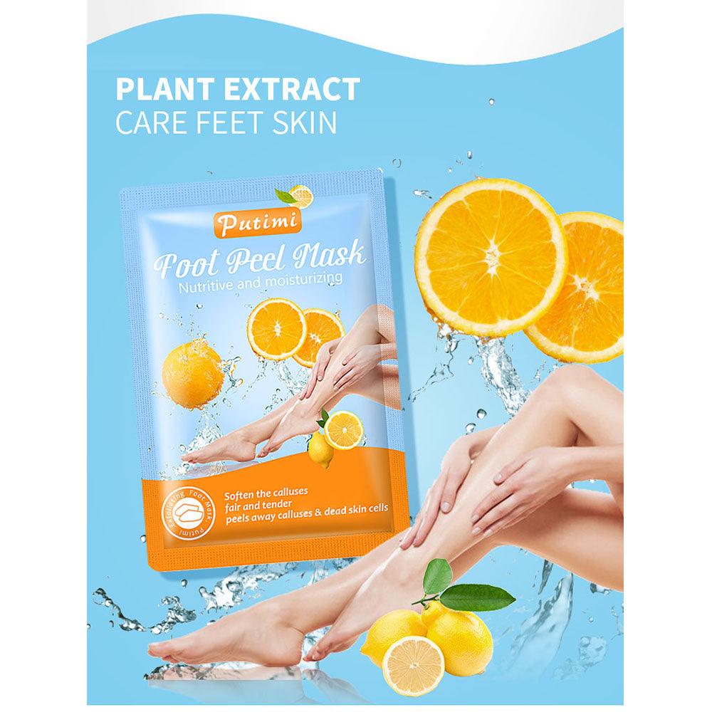 Putimi Orange Exfoliating Foot Mask 1 Pair /38g - Karout Online -Karout Online Shopping In lebanon - Karout Express Delivery 