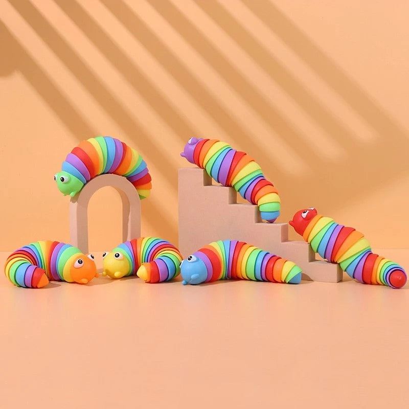 Articulated Slug Toy Realistic Worm Caterpillar Fidget Toys Stress Rel