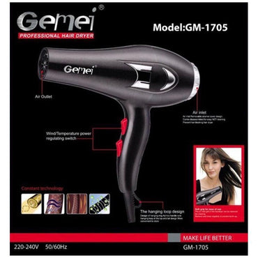Gemei GM-1705 Hair Dryer, Hair Care Best Quality Hair Dryer / KC-82 - Karout Online -Karout Online Shopping In lebanon - Karout Express Delivery 