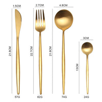 **(NET)**Gold Cutlery Set Of 4 pcs Stainless Steel / 8007150102440