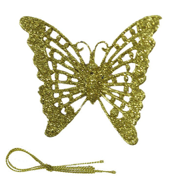 Christmas Glitter Butterfly Tree Decoration (2 Pcs) - Karout Online -Karout Online Shopping In lebanon - Karout Express Delivery 