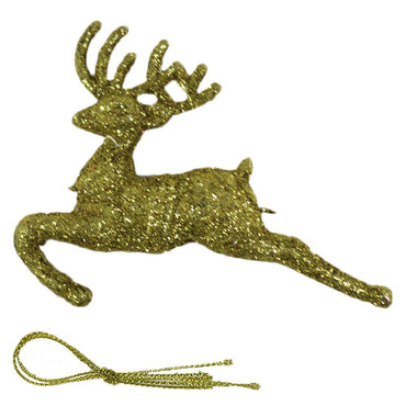 Christmas Glitter Jumping Deer Tree Decoration (2 Pcs) - Karout Online -Karout Online Shopping In lebanon - Karout Express Delivery 