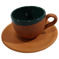 Pottery  Coffee Cups with Saucers Set ( 12 Pcs) - Karout Online -Karout Online Shopping In lebanon - Karout Express Delivery 