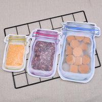 Reusable Plastic Mason Jar Zipper Bags Ziplock Home Saver Storage 10  Bags