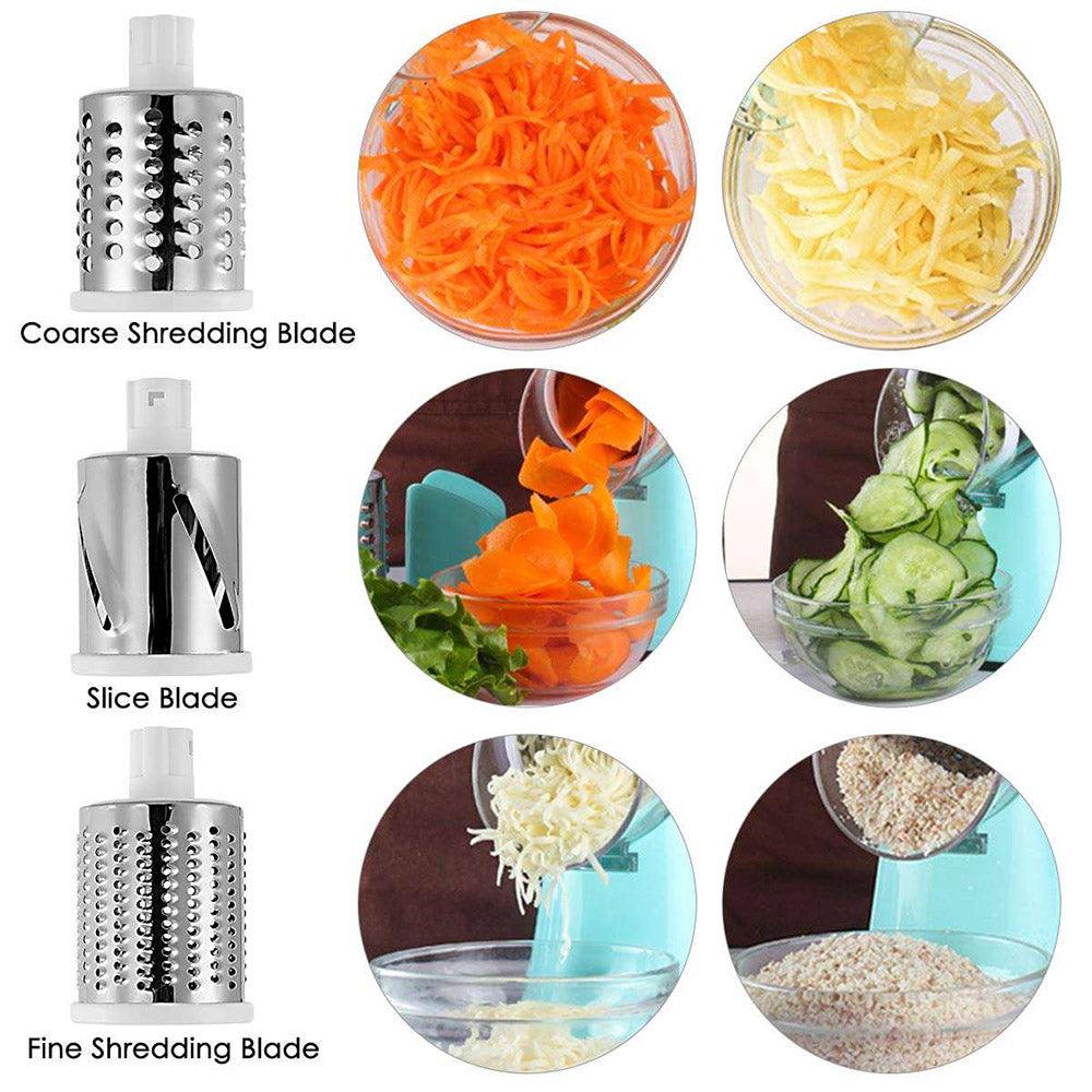 Manual Tabletop Drum Grater, 3 in 1 Rotary Shredder Slicer Grinder - CY-806 - Karout Online -Karout Online Shopping In lebanon - Karout Express Delivery 