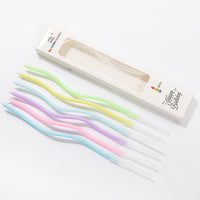 Birthday Rainbow Bending Spiral Candles 6 Pcs / KC22-129