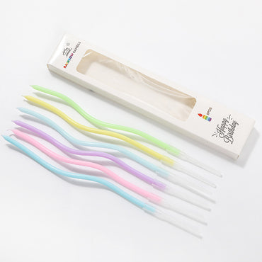 Birthday Rainbow Bending Spiral Candles 6 Pcs / KC22-129