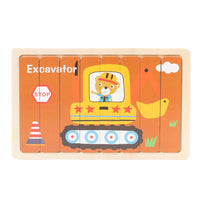 Wooden Puzzle Pattern Block Classification and Stacking Toys