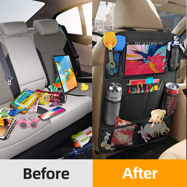 **(NET)** / 22FK185 / Car Backseat Organizer with Touch Screen Tablet Holder Cover Car Seat Back Protectors for Trip Kids Travel