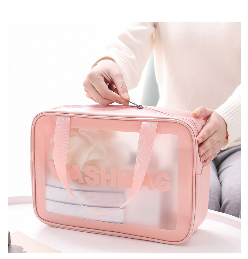 **(NET)**Multifunction Portable Large Capacity Pu Frosted Waterproof Cosmetic Bag / KC22-235 / kc23-209