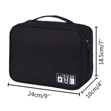 **(NET)**Travel Cable Bag Portable Digital USB Gadget Organizer Charger Wires Cosmetic Zipper Storage Pouch Kit Case