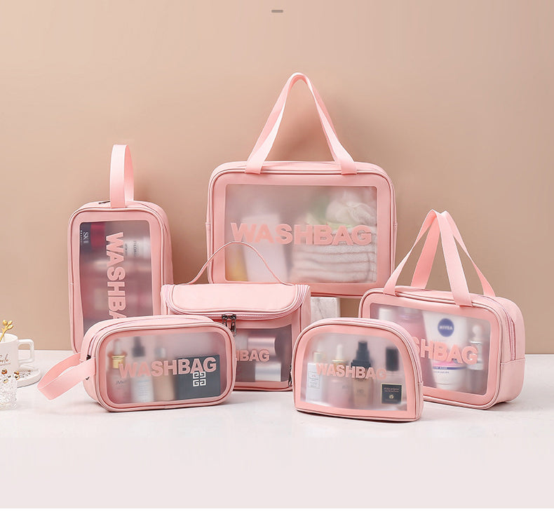 **(NET)**Multifunction Portable Large Capacity Pu Frosted Waterproof Cosmetic Bag / KC22-236 / 2106