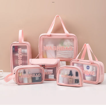 **(NET)**Multifunction Portable Large Capacity Pu Frosted Waterproof Cosmetic Bag / KC22-236 / 2106
