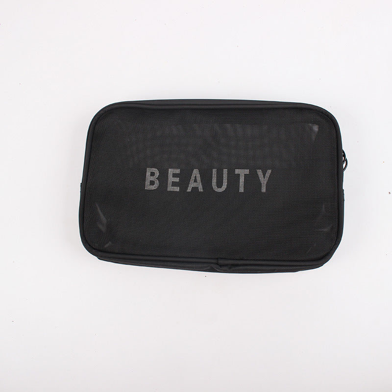**(NET)**New Style Travel Cosmetic Bag Portable Mesh Storage Bag Wash Storage Bag Bathroom Organizer Set