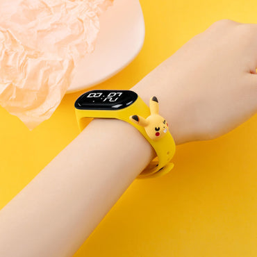 Pokemon Pikachu Electronic LED Watch Bracelet Cartoon Children Plastic Waterproof Watch