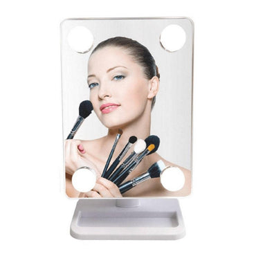 Makeup Mirror, 360 ° Rotating Mirror 4xLED, x10 - Cosmetic Mirror - Karout Online -Karout Online Shopping In lebanon - Karout Express Delivery 