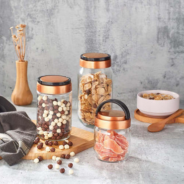 Hane Vegas Storage Jar Set 3 Sizes - Karout Online -Karout Online Shopping In lebanon - Karout Express Delivery 