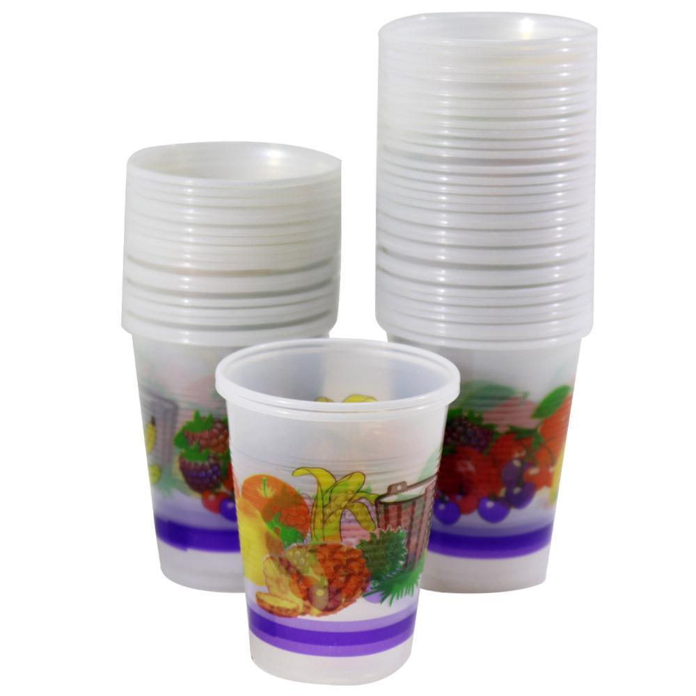 Plastic Fruit Design Cup (50 Pcs) Cleaning & Household