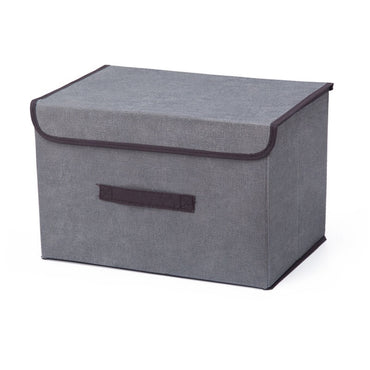 (NET) Cotton Linen Small Storage Box With Cap Clothes Socks Toys Organizer / KC22-242-2