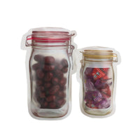 Reusable Plastic Mason Jar Zipper Bags Ziplock Home Saver Storage 10  Bags