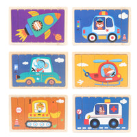 Wooden Puzzle Pattern Block Classification and Stacking Toys