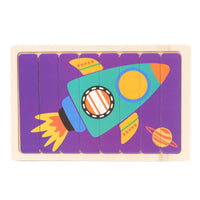 Wooden Puzzle Pattern Block Classification and Stacking Toys