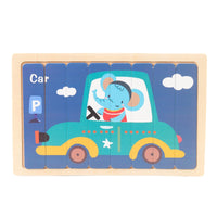 Wooden Puzzle Pattern Block Classification and Stacking Toys