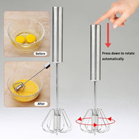 **(NET)** Stainless Steel Household Egg Beater Manual Kitchen Cream Beater Egg Mixer / 22FK180