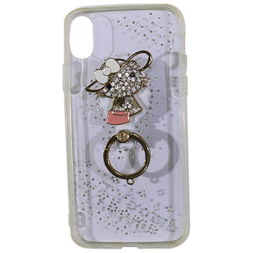 Phone Cover For Iphone X (Transparent with Decorative & grip Metal) / AE-56 - Karout Online -Karout Online Shopping In lebanon - Karout Express Delivery 