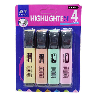HAOYU Highlighter 4 Pcs / HY603 /Q-212 - Karout Online -Karout Online Shopping In lebanon - Karout Express Delivery 