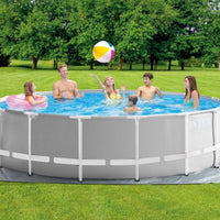 Intex 26726NP Prism Frame Swimming Pool Complete Set with Pump, Underlay Tarpaulin and Ladder and Extra Accessories - Karout Online -Karout Online Shopping In lebanon - Karout Express Delivery 